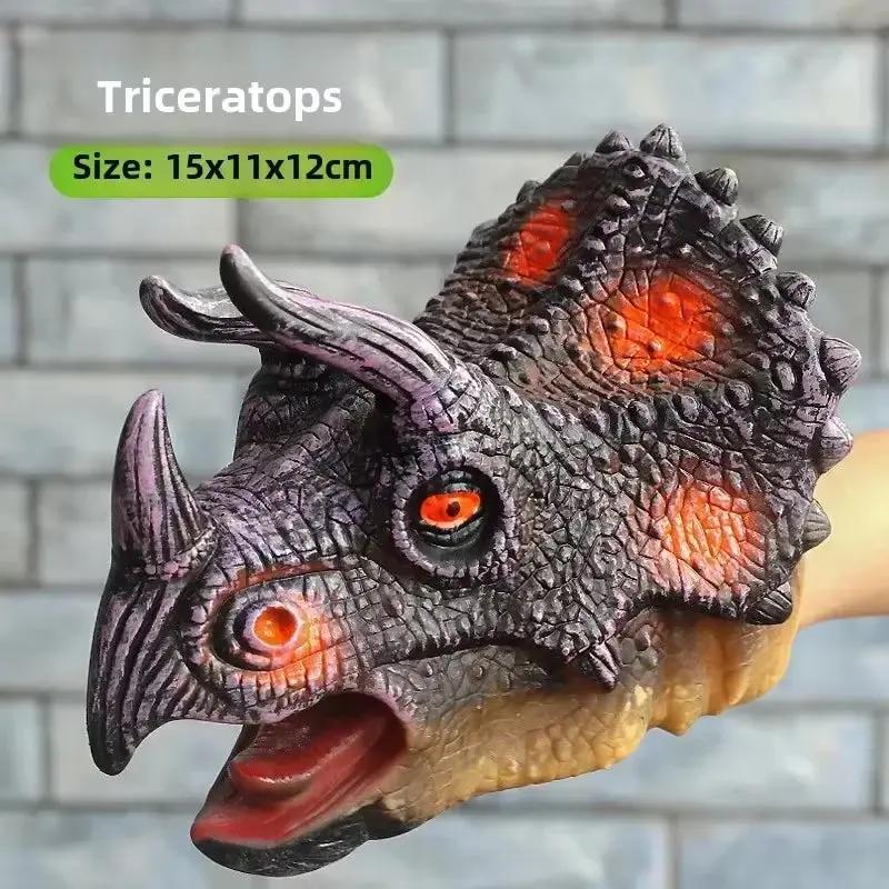 2025 Hand Puppets Dinosaur Head Model Toy Dinosaur World Animal Model Action Figures Collection Toy for Kids Soft Toy Gifts
