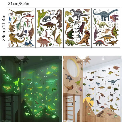 Luminous Dinosaur Wall Sticker for Kids Room Decals Glow in the Dark Removable Dino Glowing Luminous Stickers Children'S Bedroom