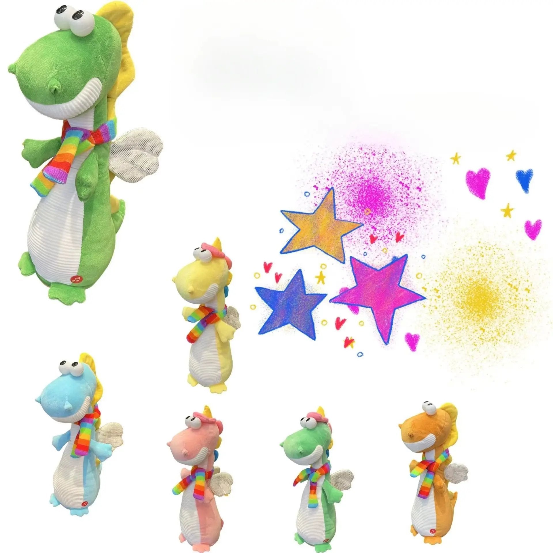 Fluffy Dancing Dinosaur Toy - Singing, Recording, Voice Mimic & Interactive Plush for Birthday Christmas Gift