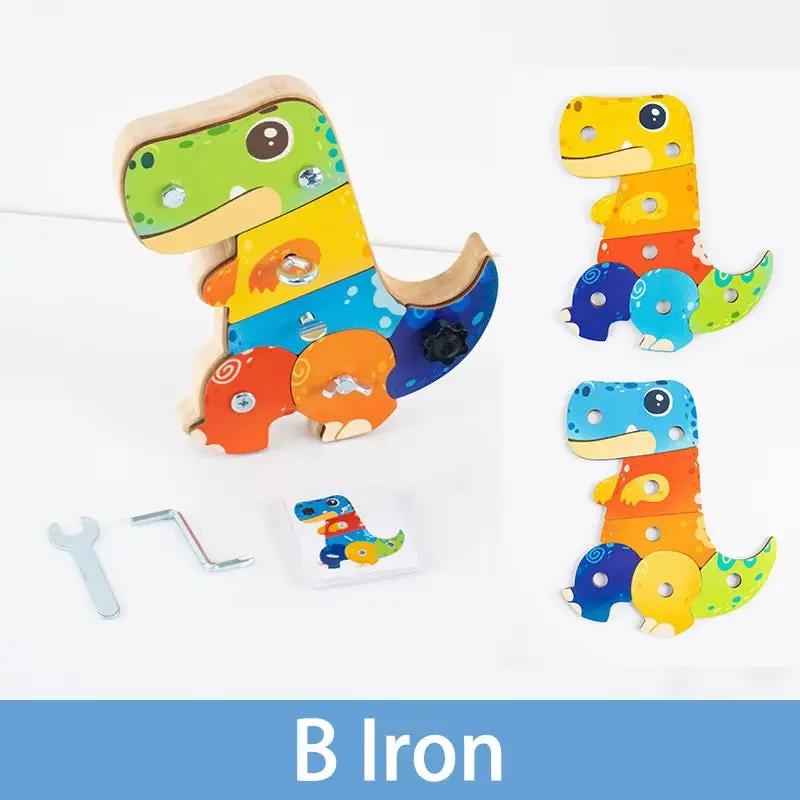 Dinosaur Screwdriver Board Montessori Toys Fine Motor Skills Sensory Screw Nut Busy Board Activity Educational Wooden Kids Toys