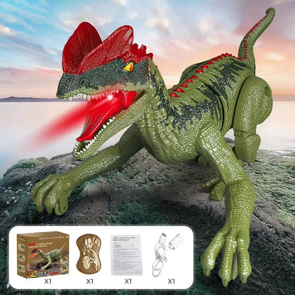 Remote Control Dinosaur Toys RC Electric Walking Jurassic Dinosaur Simulation Velociraptor Toy with LED Light Roaring for Kids