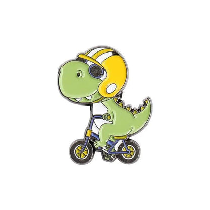 Dinosaur Series Enamel Pins Book Skate Rock LGBT Animal Brooches Lapel Badges Funny Cartoon Jewelry Gifts for Children Wholesale