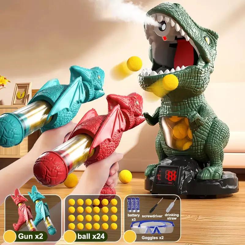 Kid Dinosaur Shooting Transporter Truck Tyrannosaurus Rex Ball Soft Bullet Gun Parent Child Interactive Puzzle Outdoor Sport Toy