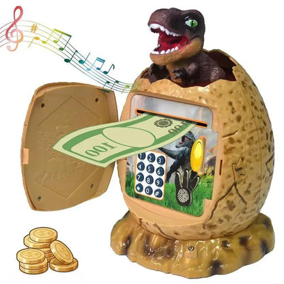 Dinosaur Egg Piggy Bank 3 in 1 Fingerprint Password Lock Money Saving Box Electronic ATM Luminous Cash Box Kid Play House Toy