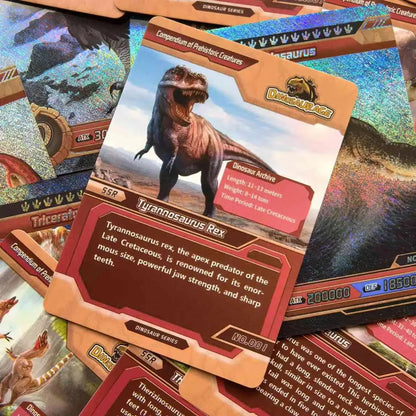 55Pcs Dinosaur Cards Flash Children'S Cognitive Christmas Present