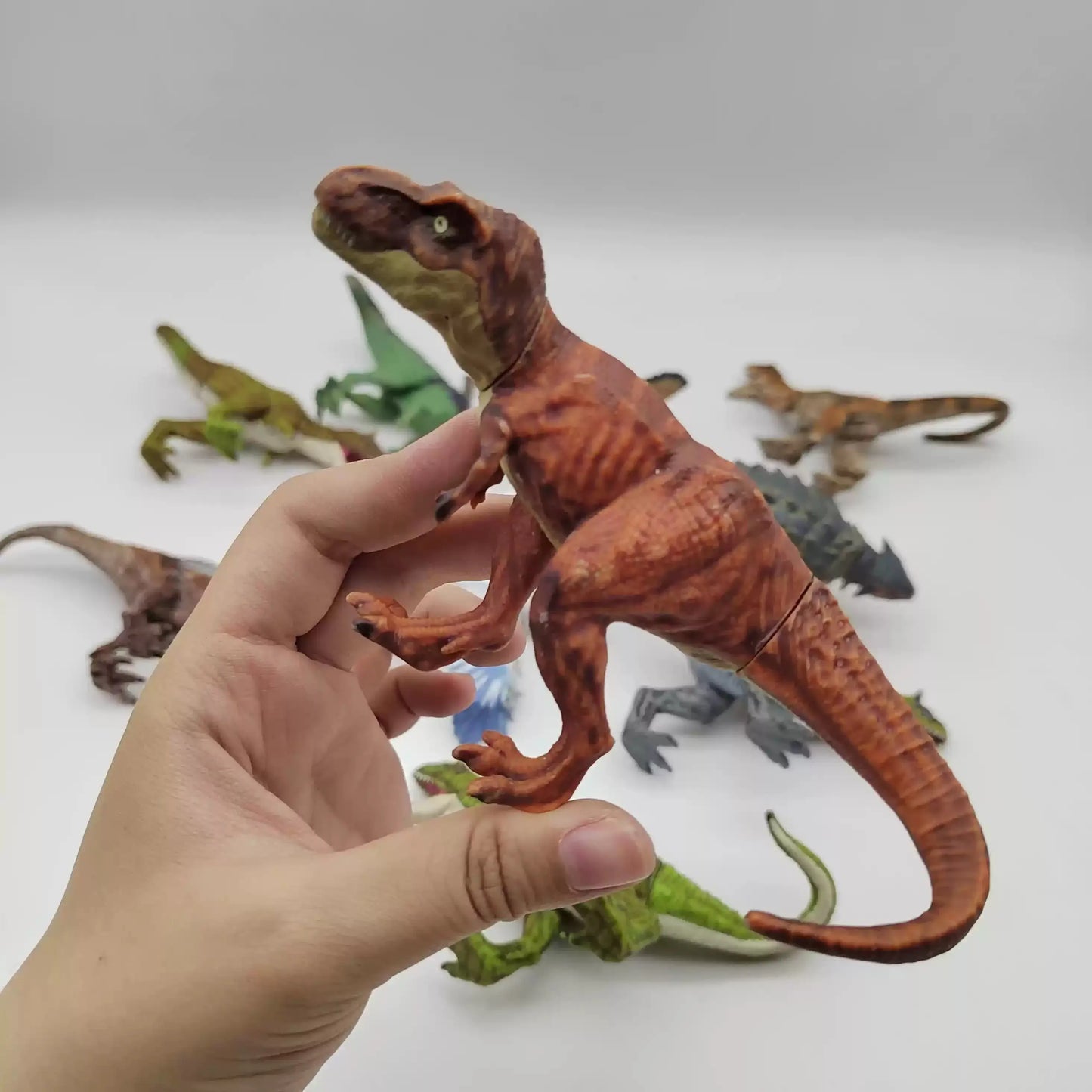 Mini Dinosaur Toy Set - Realistic T-Rex Pterodactyl Movable Animal Model for Kids in Stock
