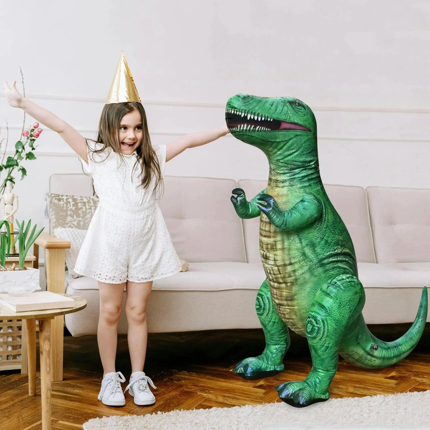 Giant Inflatable Dinosaur Toy,T Rex Dinosaur Balloon Dinosaur Toy Figure for Dino Theme Birthday Party Outdoor Decorations
