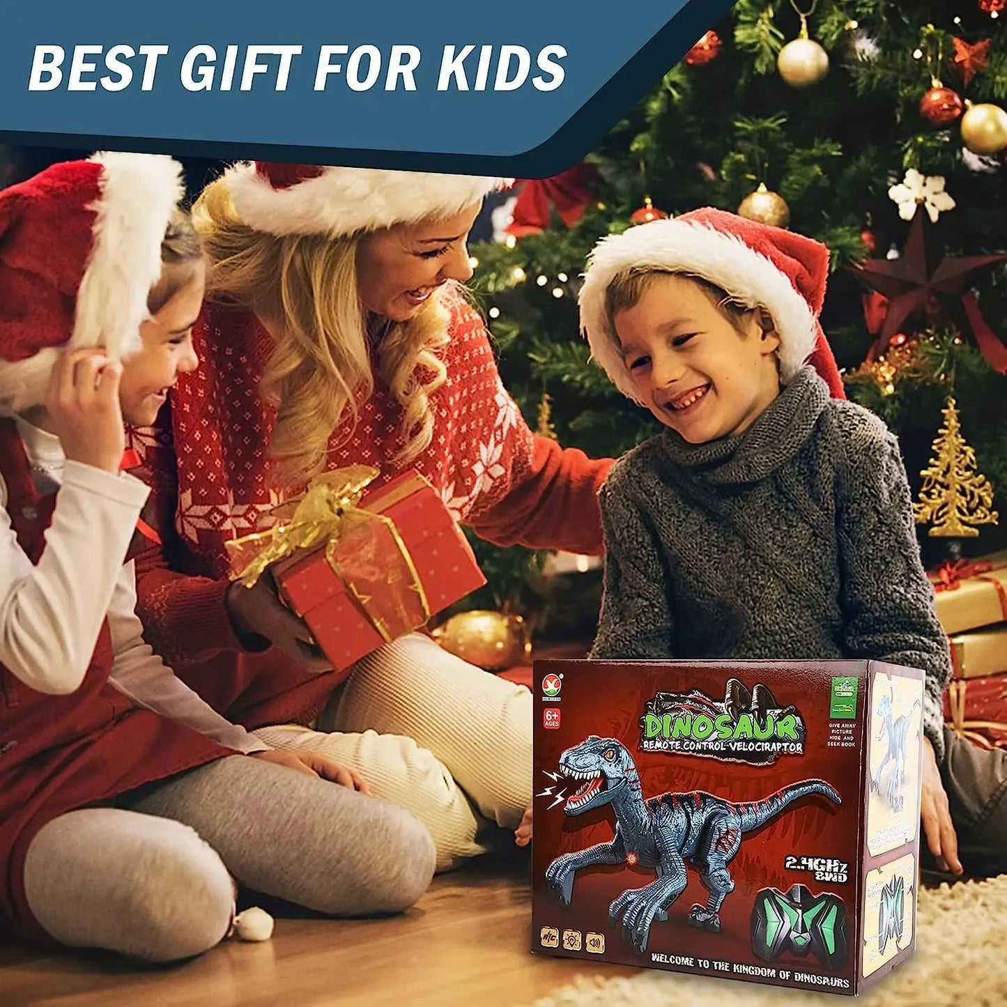 Remote Control Dinosaur Toys Kid 8Ch 2.4G Radio Controlled Velociraptor Toy Imitates Walking and Sounds Shaking Head Toy for Boy