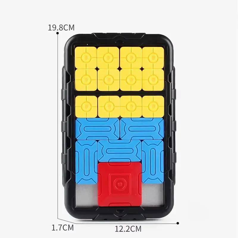 Cartoon Dinosaur Slide Puzzle Game Huarong Road Puzzle Board Educational Smart Logic Board Game for Children Ages 2-6 Travel Toy