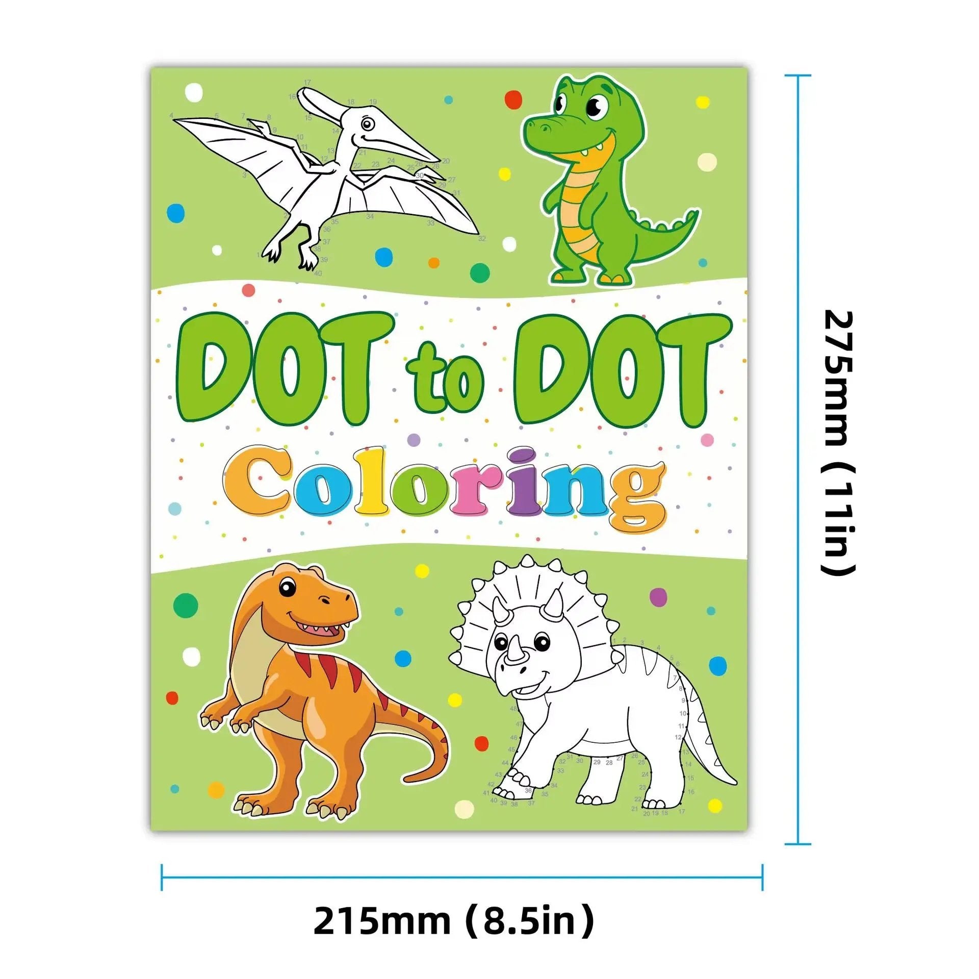 2-In-1 Jumbo Dot to Dot and Draw Activity Book - Connect the Dots to Create Dinosaurs, Tracing, Coloring, Counting Practice Book