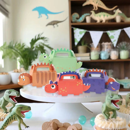 6Pcs Dinosaur Candy Boxes Happy 1St Birthday Party Decoration Kids Gifts Packaging Box Dino Baby Shower Supplies Box Bag