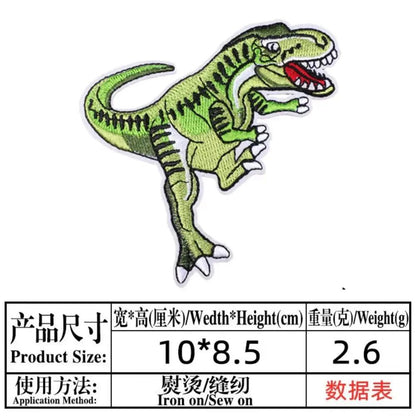 14 Pcs Anime Dinosaur Iron on Patches Backpack Embroidered Patch for Sew Child Clothing Applique Decor Coat Stickers