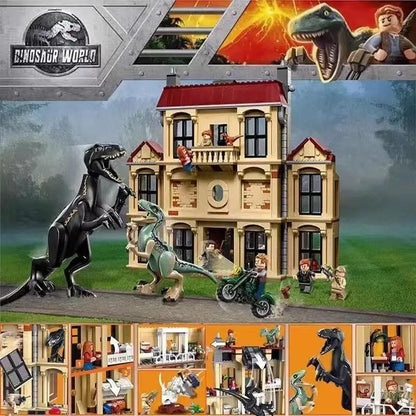 Dinosaur Park Tyrannical Dragon Attacks the Manor Creative Building Blocks Toy Children'S Puzzle Assembly for Kids Gifts 75930