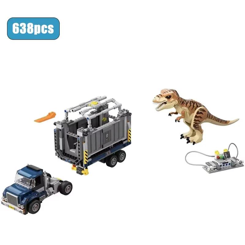 New Dinosaur Park World Building Blocks Set Dinosaur Transportation Truck DIY Toys Children Birthday Party Gift for Boy and Girl