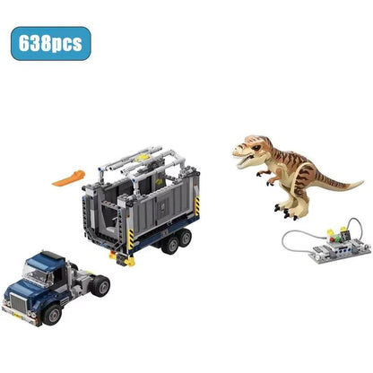 New Dinosaur Park World Building Blocks Set Dinosaur Transportation Truck DIY Toys Children Birthday Party Gift for Boy and Girl