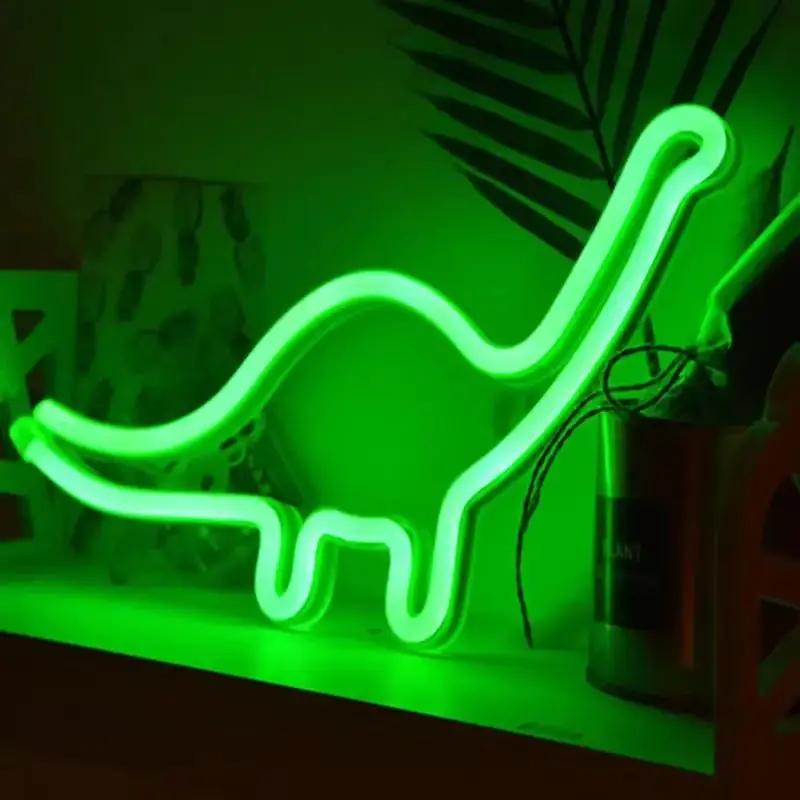 Dinosaur Neon Light Christmas Decoration Pendant LED Neon Sign Lamp Festival Atmosphere Bedroom Party Home Decor Adult Kid Gift