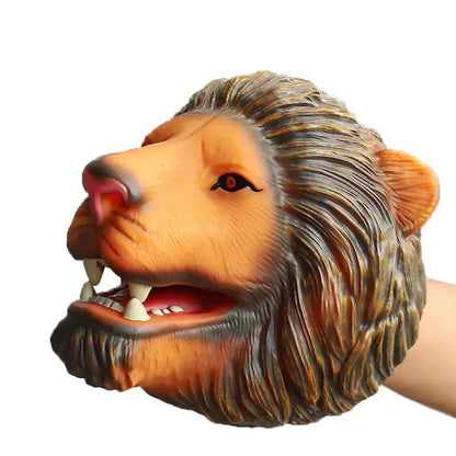 Hand Puppets Dinosaur Head Model Toy T-Rex Dino Jurass Shark Tiger Park Dolls Dinosaur Worlds Soft Plush Toy for Boys Kids Gifts