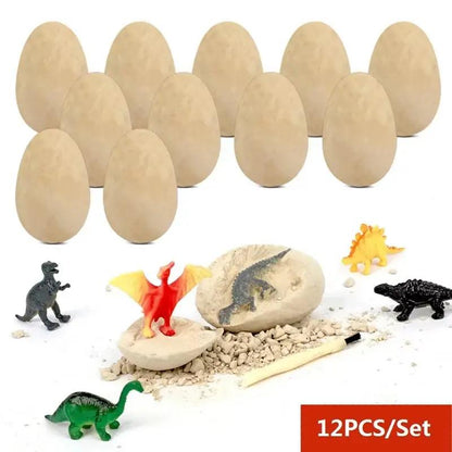 12PCS Archeological Dig up Dinosaur Egg Fossil Excavation Toy Kid Scientific Mining DIY Dino Egg Multiplayer Party Favors Toys