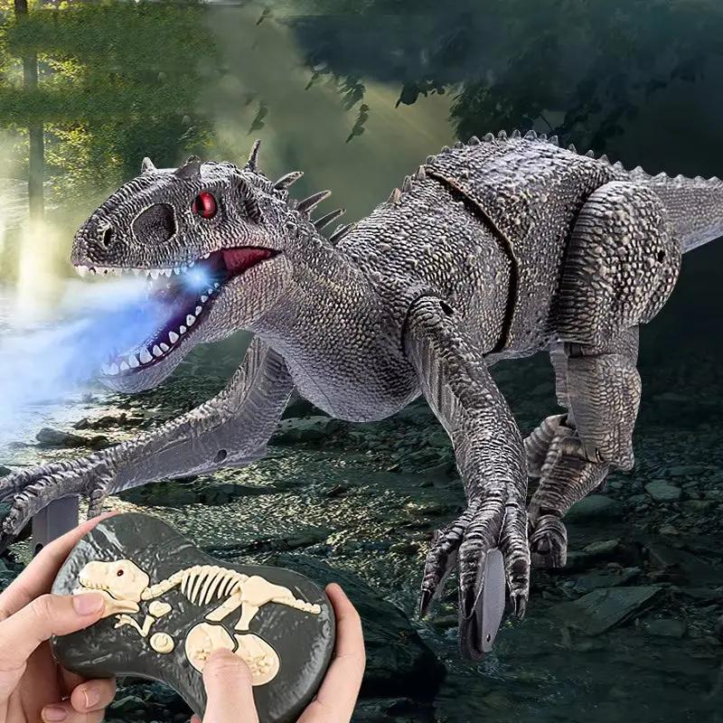 Children Remote Controlled Spray Jurassic Dinosaur 2.4G Sound and Light Simulation Walking Electric Intelligent Dinosaur Toy