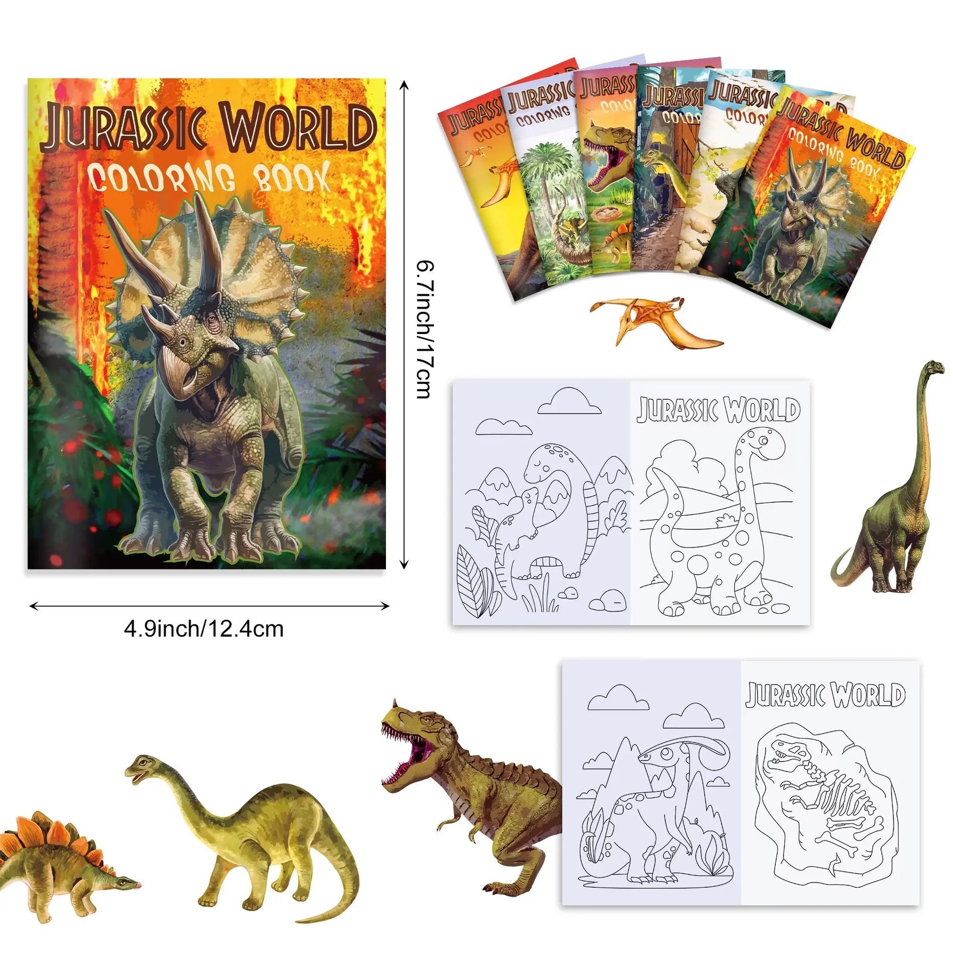 6/12/24Pcs Dinosaur Theme Graffiti Drawing Painting Books DIY Coloring Picture Books for Kids Gifts Birthday Party