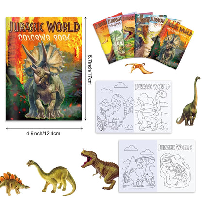 6/12/24Pcs Dinosaur Theme Graffiti Drawing Painting Books DIY Coloring Picture Books for Kids Gifts Birthday Party