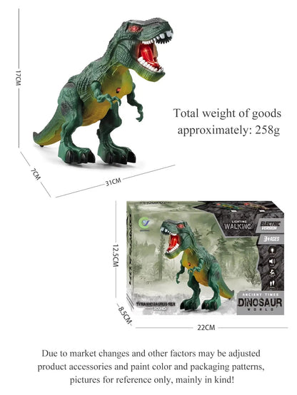 Dinosaur Toys for Kids 3+, Electric Audiovisual Dinosaur Model Electronic Walking Robot Dinosaur Toy Not Include Battery