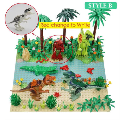 New Jurassic Dinosaur World Tree Forest Animal Action Figures Building Blocks Compatible City DIY MOC Bricks Kids Toys