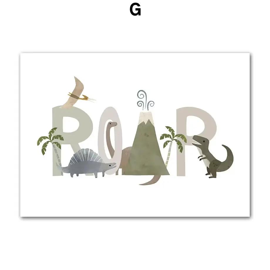 Dinosaur Brachiosaurus Tyrannosaurus Triceratops Wall Art Canvas Painting Nordic Posters and Prints Picture Baby Kids Room Decor
