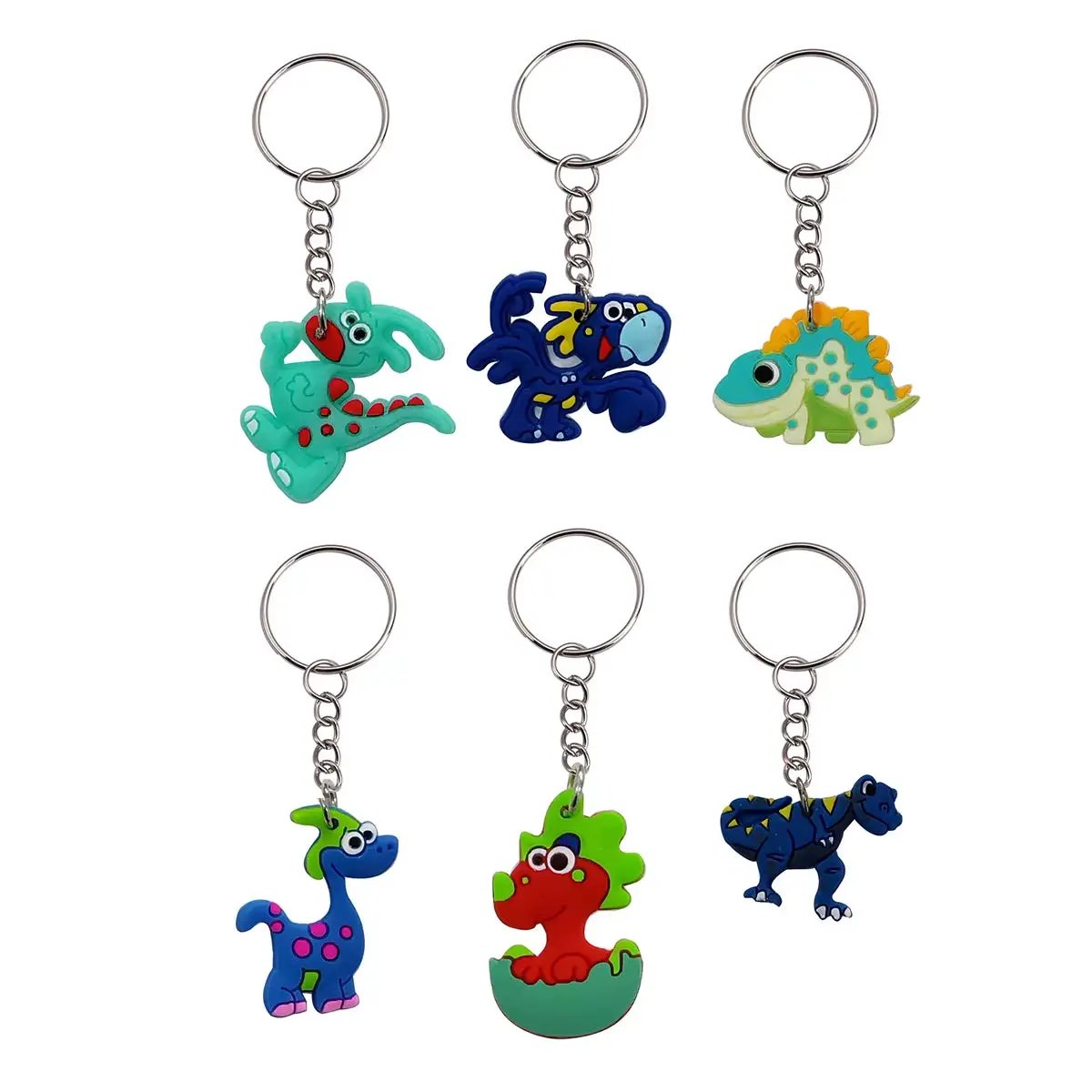 36Pcs Cartoon Animal Key Chain, Mini Cute Dinosaur Keyring Classroom Prizes,Ornament Purse Bag Handbag ，Birthday Party Favors