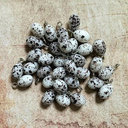 10Pcs Mini Simulated Egg Dinosaur Egg Resin Charms Funny Cute Quail Egg Pendant Diy for Earring Necklace Jewelry Make