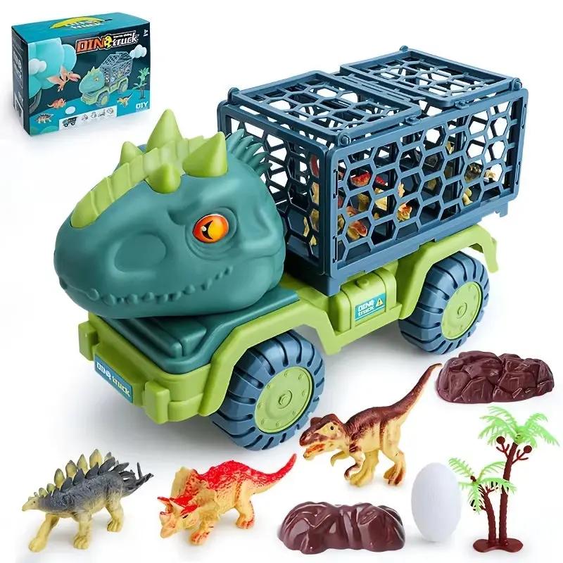 Dinosaur Truck Toys for Kids, Triceratops Car Toy Large Activity Play Mat, Dinosaur Eggs, Dinosaur Play Set for Boys and Girls