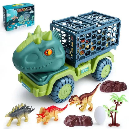 Dinosaur Truck Toys for Kids, Triceratops Car Toy Large Activity Play Mat, Dinosaur Eggs, Dinosaur Play Set for Boys and Girls