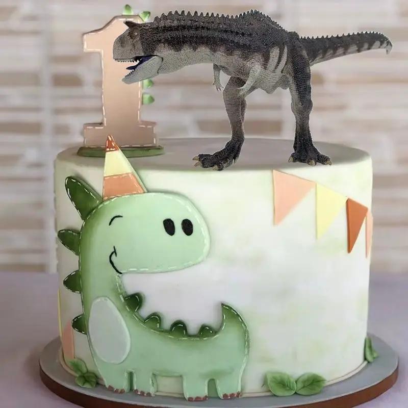 Carnotaurus Dinosaur Toys with Moveable Jaw, , Birthday Cake Topper, Family Party Gifts for Kids Age 4 Years & Up