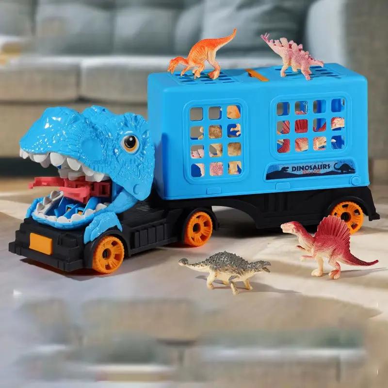 Children'S Simulation Dinosaur Sliding Vehicle Toy with Foldable Dinosaur Eggs DIY Set Educational Playset for Kids