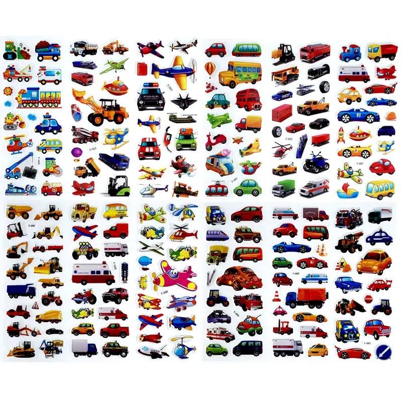 12 Sheets/Set 3D Dinosaur Stickers for Kids Toys Home Wall Decor Cartoon Sticker Scrapbooking Boys Notebook Diary Label