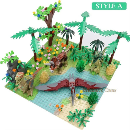 New Jurassic Dinosaur World Tree Forest Animal Action Figures Building Blocks Compatible City DIY MOC Bricks Kids Toys