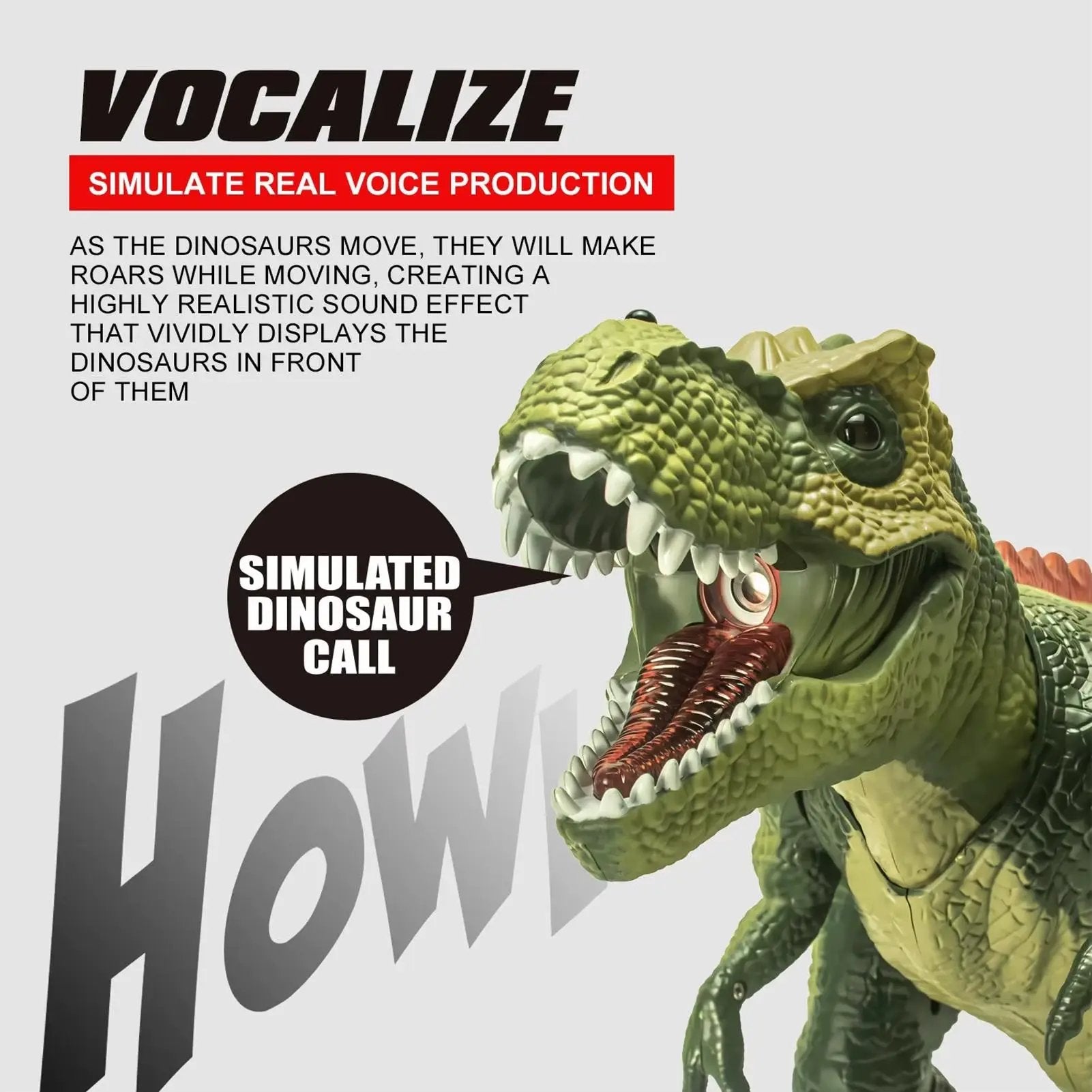 RC Walking Dinosaur Robot with Light & Spray - Interactive Toy for Backyard, Classroom & Outdoor Play - Realistic Animal Figure