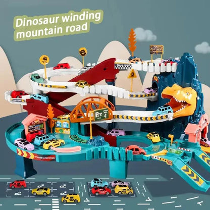 Electric Dinosaur Mountain Track Car Adventure Game Racing Rail Car Toys Track Interactive Train Children'S Educational Toys