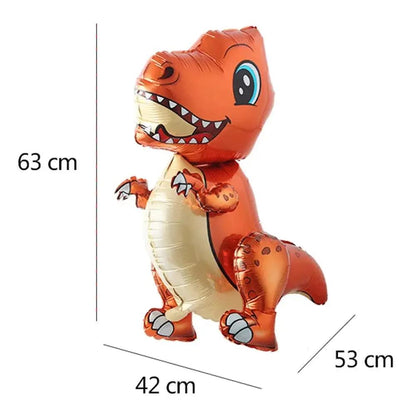 3D Standing Large Foil Dinosaur Tyrannosaurus Balloons Kids Dinosaur Birthday Party Decoration Inflatable Safari Favors Supplies