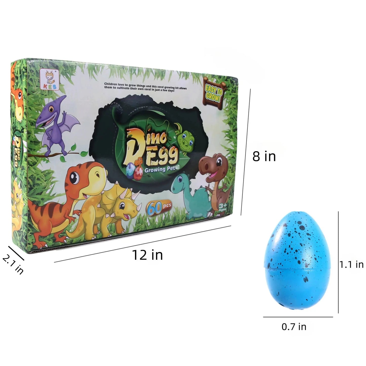 60Pcs Magic Dinosaur Eggs Hatching in Water Growing Dinosaur Egg Animal Breeding Educational Toys for Children Kids Gifts