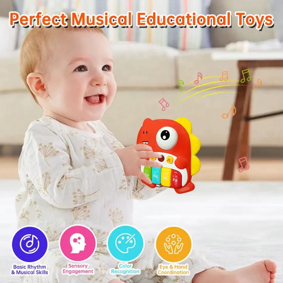 Baby Electronic Piano Toys Music&Light Keyboards Animals Instrument Toys Montessori Educational Toddlers 18-36 Months Baby Gifts