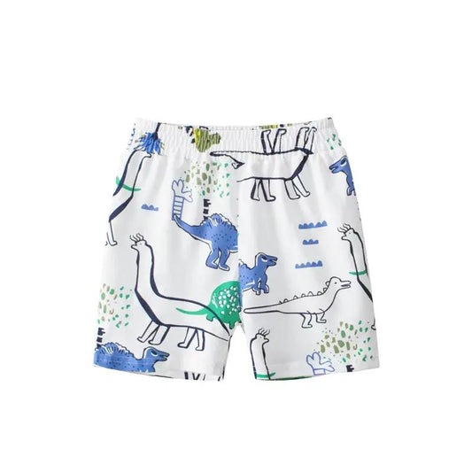 2023 Summer Kids Car Dinosaur Cartoon Shorts for Boy 100% Pure Cotton Children Girls Sports Casual Half Pants for Ages 1-9 Kids
