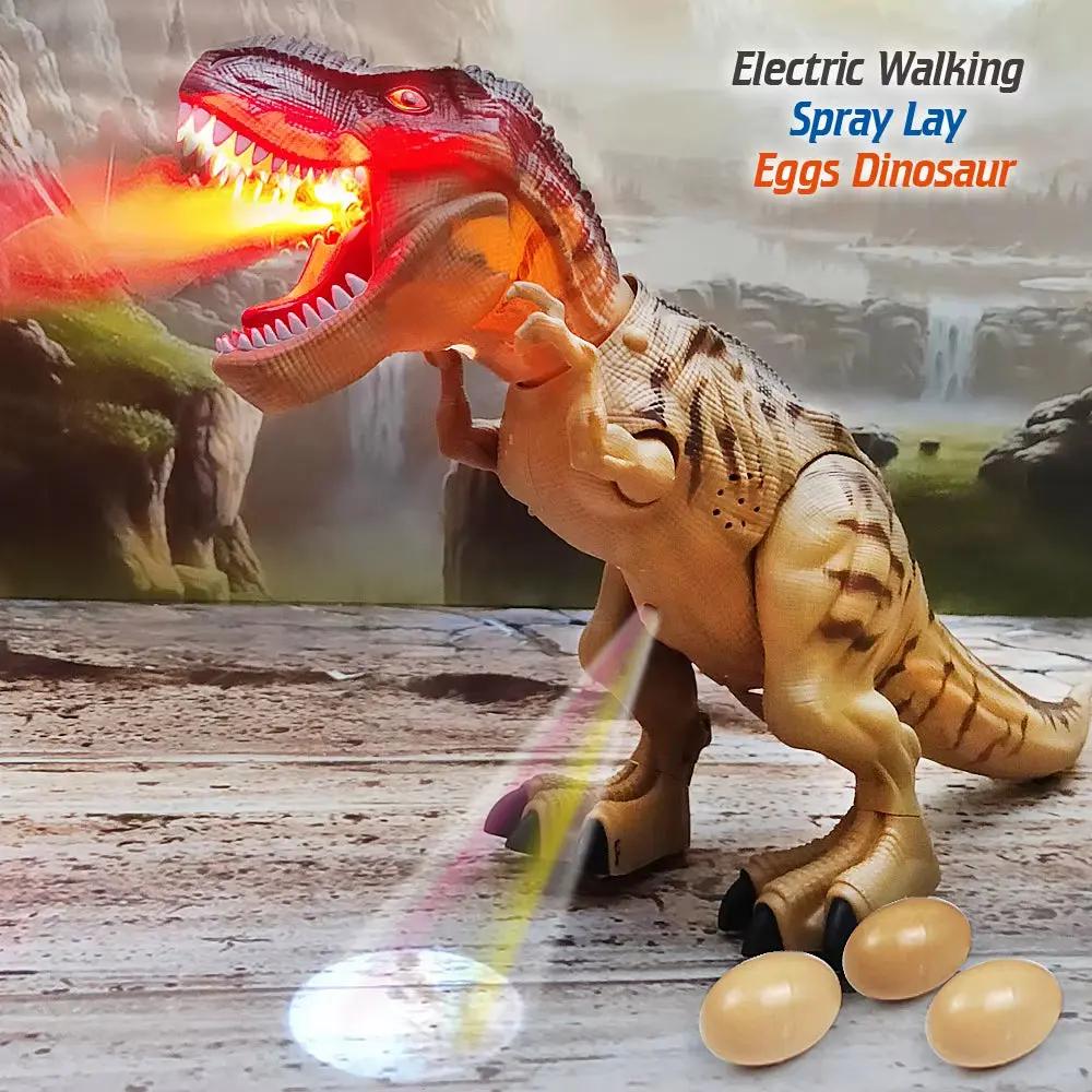 Electric Toy Large Size Walking Spray Lay Eggs Dinosaur Robot for Kids with Light Sound Mechanical Dinosaurs Model Toys