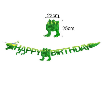 Dinosaur Birthday Party Supplies Disposable Tableware Dino Roar Plates Napkins Cups Tablecloth Banner Party Decorations for Boys