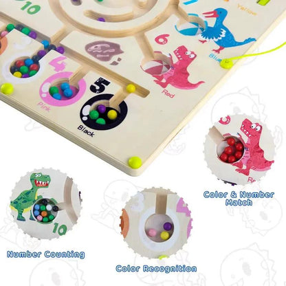 Dinosaur Maze Toy, Magnetic Pen Training, Color and Shape Classification Cognition, Baby Gift.Table Games