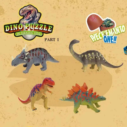 4Pcs 4D Stereoscopic Assembly Dinosaur Egg Piece and Insert Dinosaur Dinosaur Simulation Model Toy Educational Toys for Children