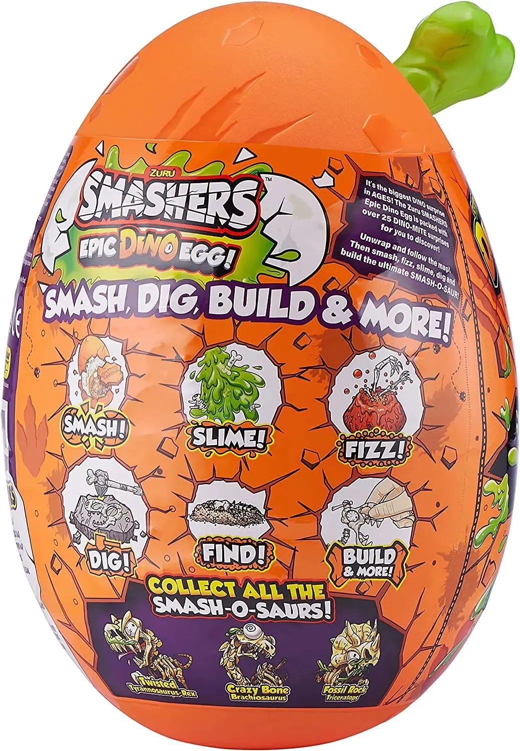 New Surprise Doll Smashers Epic Dino Egg Collectibles Triceratops Series 3 Dino by ZURU with over 25 Surprises Gift for Boy