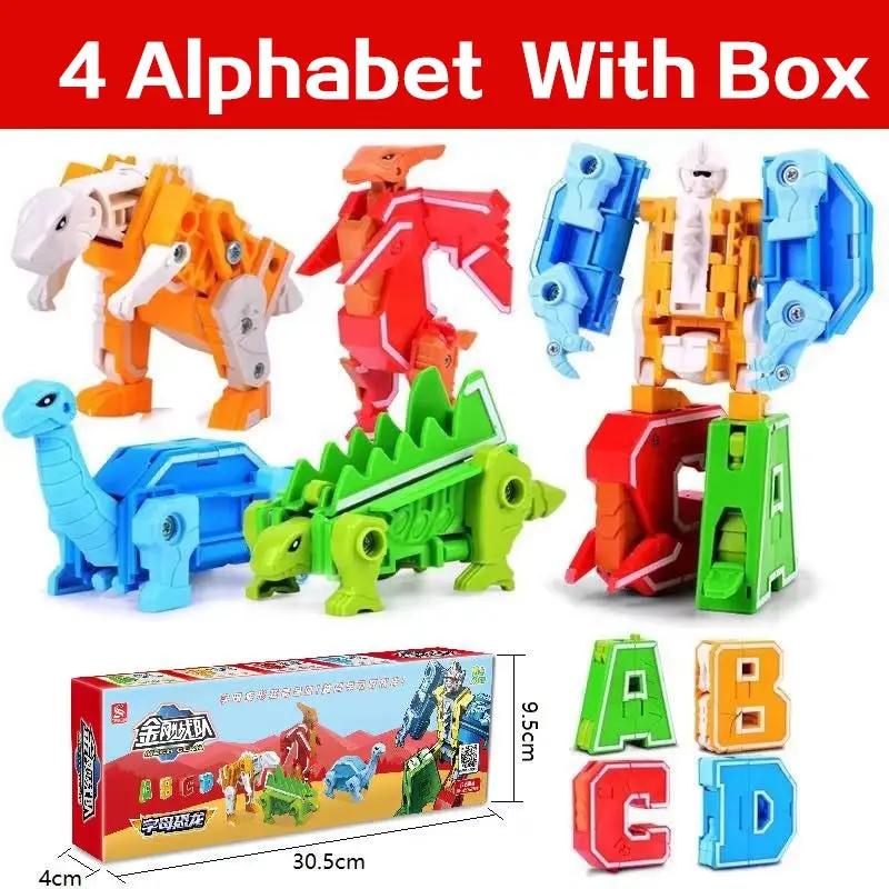 GUDI Assemble Robots Transformation Building Blocks Action Figure Car Model Deform Number Letters Alphabet Math Educational Toys