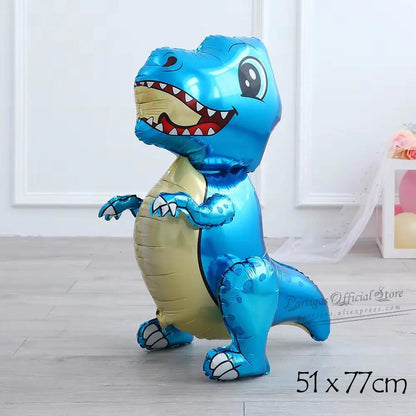 Large 4D Walking Dinosaur Balloons Jurassic Dinosaur Party Supplies Kids Birthdays Decorations Jungle Dragon Foil Globos Toys