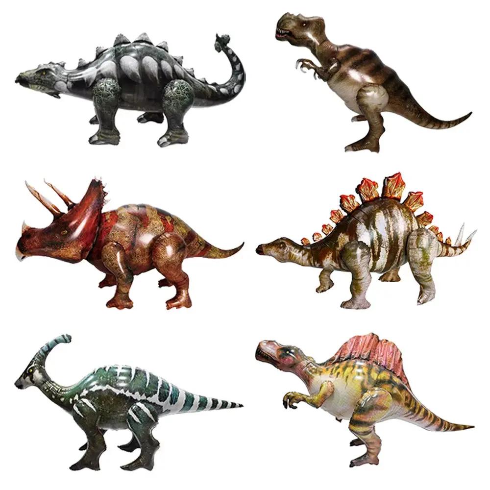3D Large Walking Dinosaur Foil Balloons Jungle Animal Boys Birthday Party Decors Jurassic Standind Dragon Kids Toys Air Globos